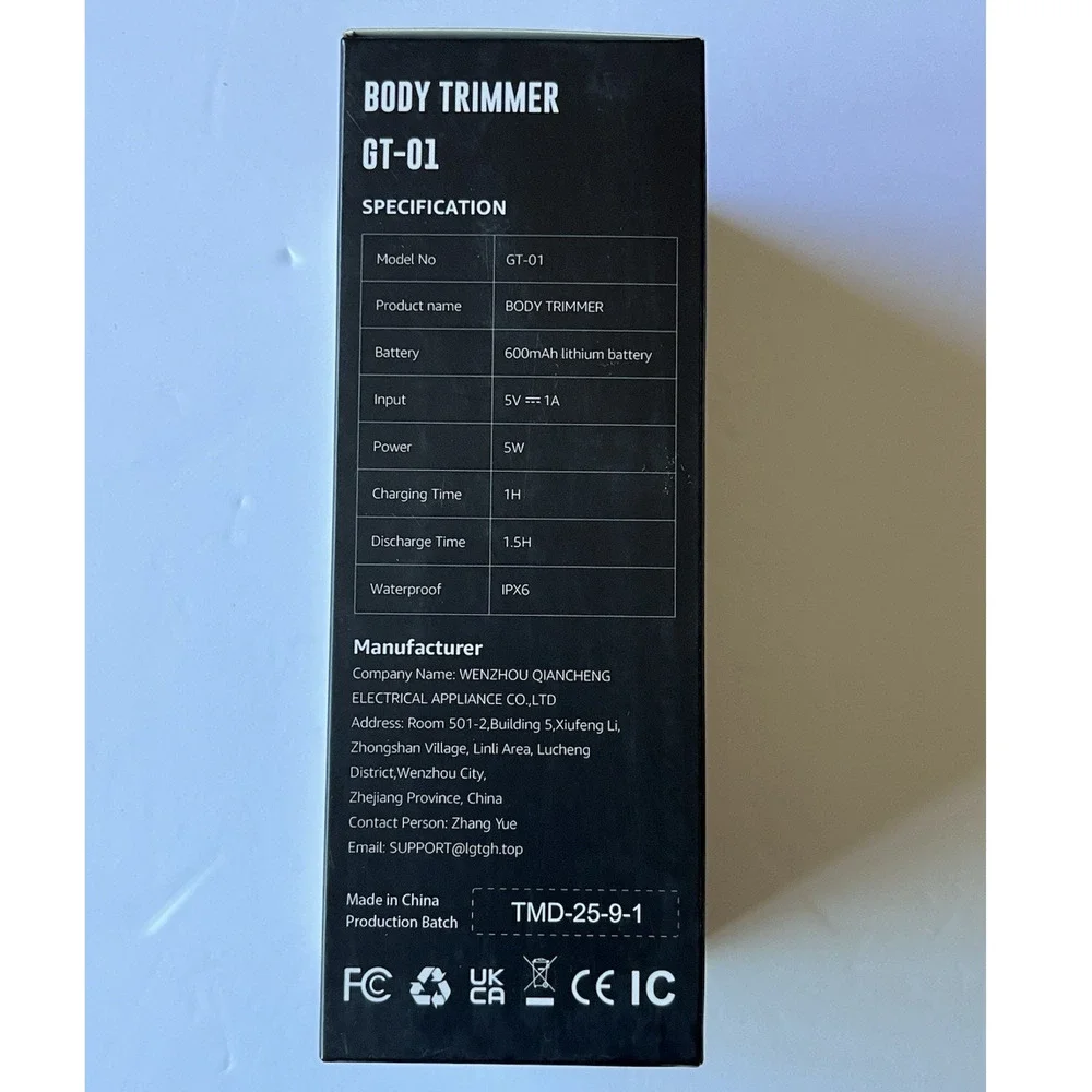 LGTGH GT-01 Men's Electric Body Trimmer Waterproof Cordless Groomer New